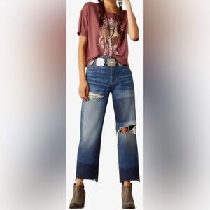 NEW🔥Ariat Ultra High Rise Jazmine Tomboy Relaxed Ankle Straight Leg Jeans👖Sz 27R